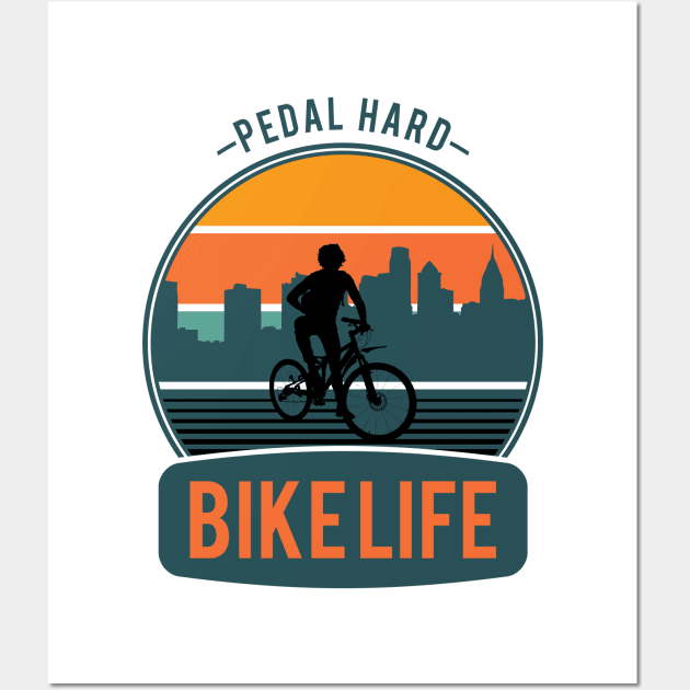 Bike Life Cyclist Pedal Hard Wall Art by EdSan Designs